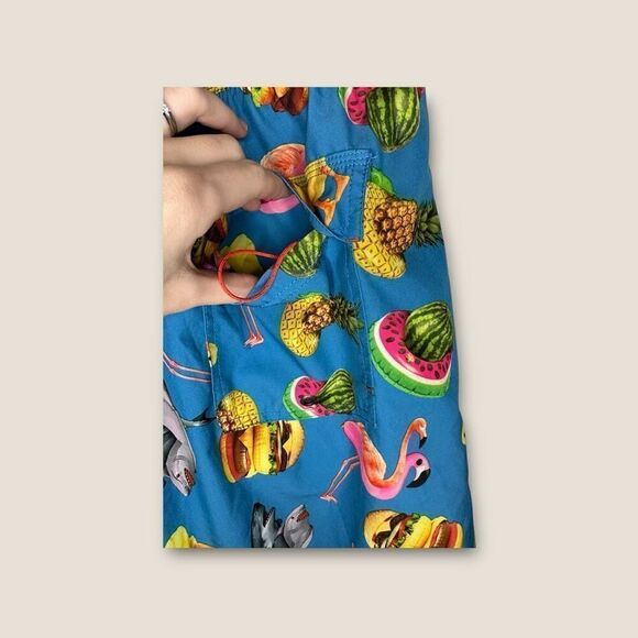 Saxx Oh Buoy 2in1 Volley 7" Swim Shorts Mega Meta Floaties Blue Size Small - Picture 9 of 12